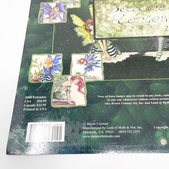 Amy Brown "Faeries" 2008 Fantasy Fairy Art Print Calendar SEALED New Mythical - Picture 4 of 4